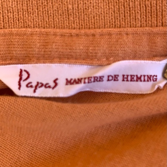 Papas Maniere de Heming Polo Shirt Orange Medium - Picture 11 of 12